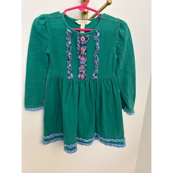 Matilda Jane Family Tree Dress Make Believe ~ Fall 217 0Long Sleeve Green Dress - Picture 1 of 5